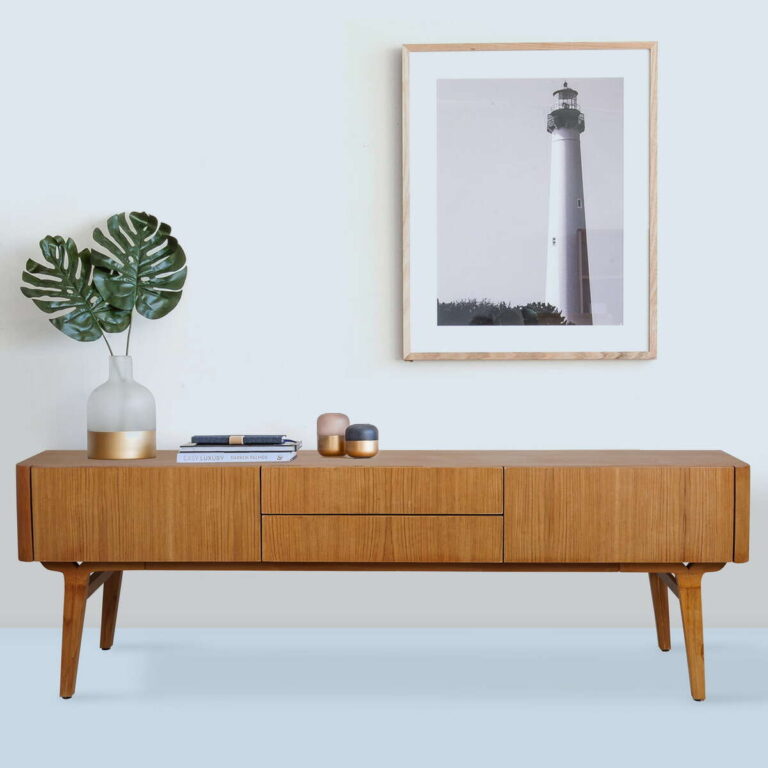 Solid Teak Wood Aksara TV Cabinet Furniture Supplier