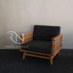 Teak Wood Stripe Lounge Chair Furniture Supplier